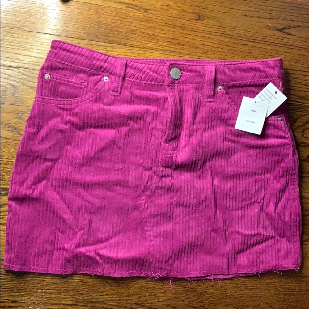 UO pink corduroy skirt